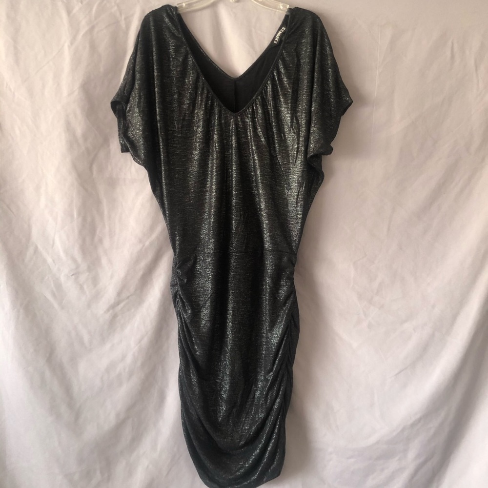 Express Ruched-sides black dress